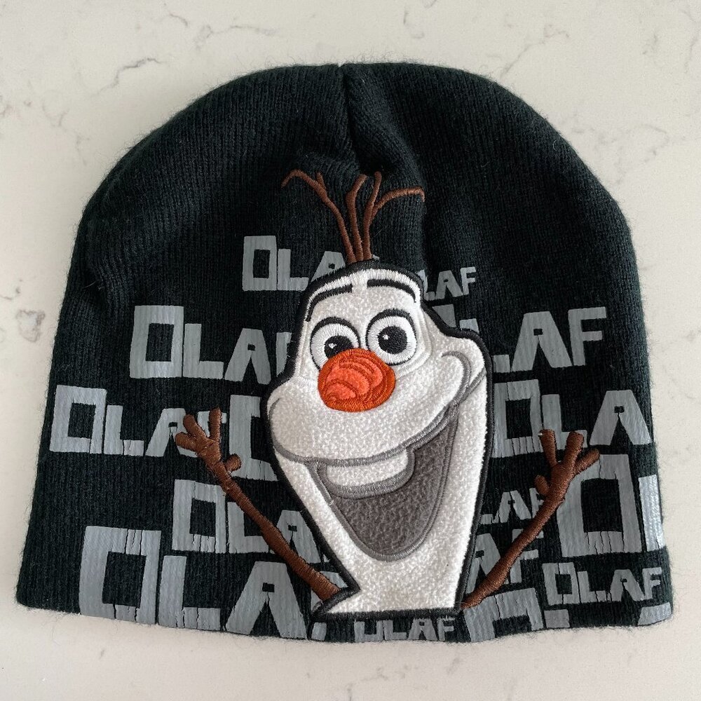 Disney Frozen Olaf Outdoor Cozy Comfy Casual Knit Beanie/Hat Black & Grey Sz OS